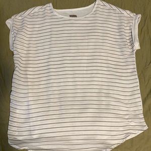 Chico’s White Striped Woman’s Business Casual Blouse